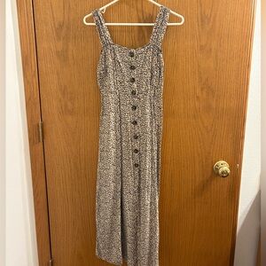 Japna Leopard Print Button Down Midi Dress